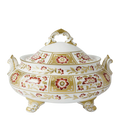 Royal Crown Derby Red Panel Covered Vegetable Dish Charterwells