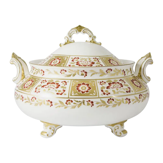 Royal Crown Derby Red Panel Soup Tureen & Stand Charterwells