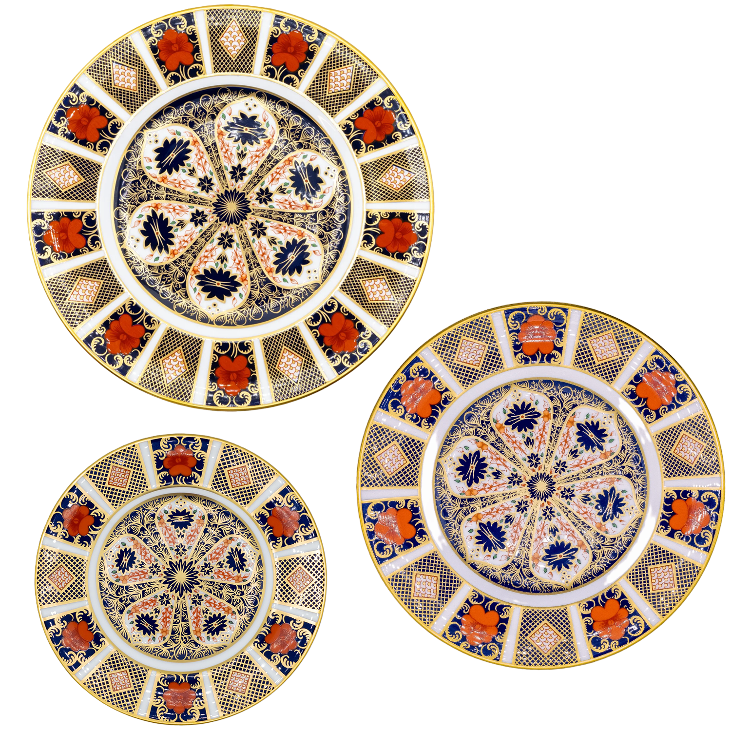 royal crown derby imari 1128 18pc plate set 2nd quality - Charterwells