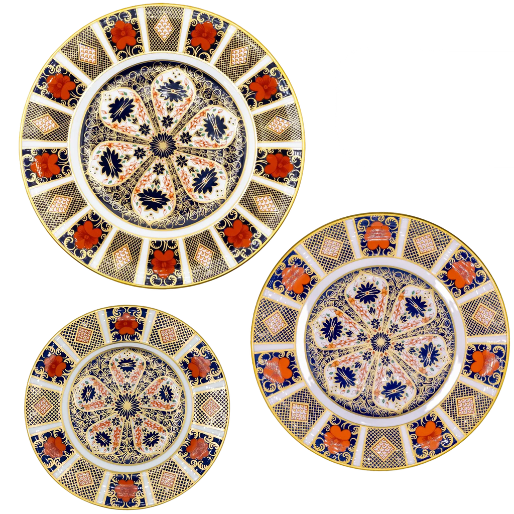 royal crown derby imari 1128 18pc plate set 1 - Charterwells