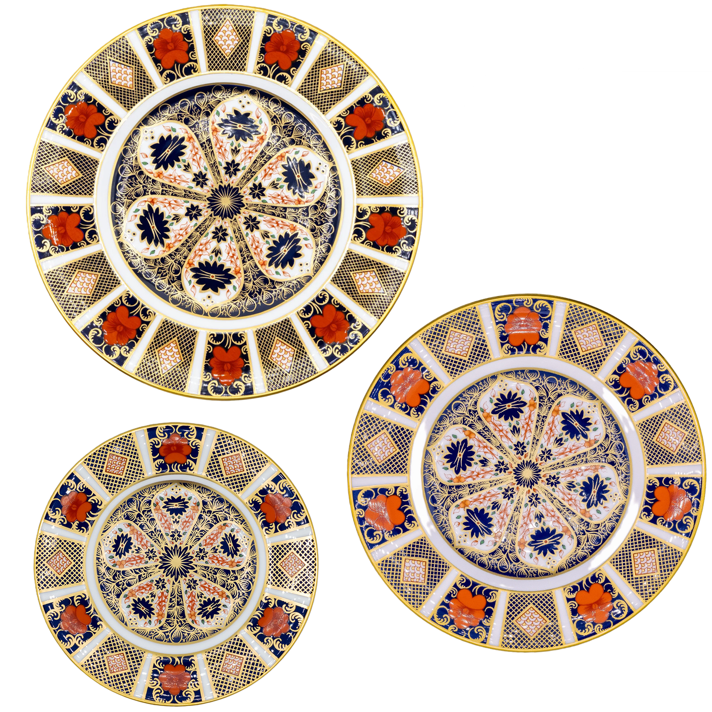 royal crown derby imari 1128 18pc plate set 1 - Charterwells