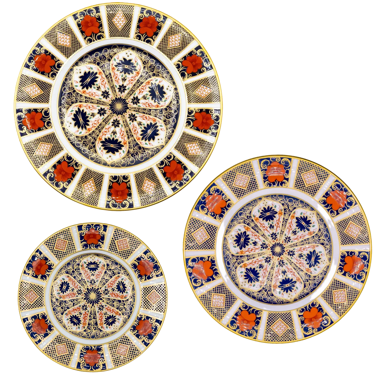 royal crown derby imari 1128 18pc plate set 1 - Charterwells