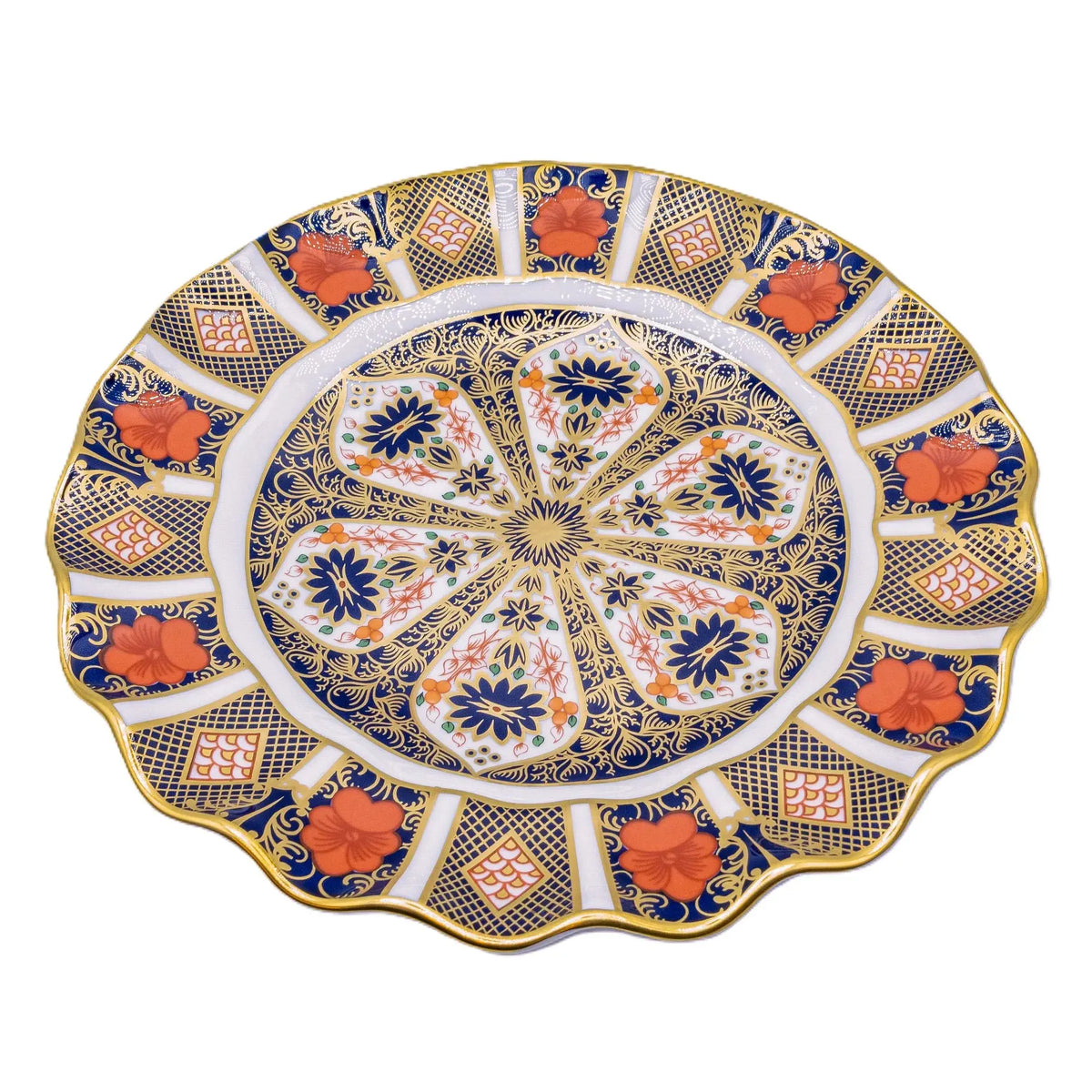 Royal Crown Derby Imari 1128 Fluted Dessert Plate - Charterwells