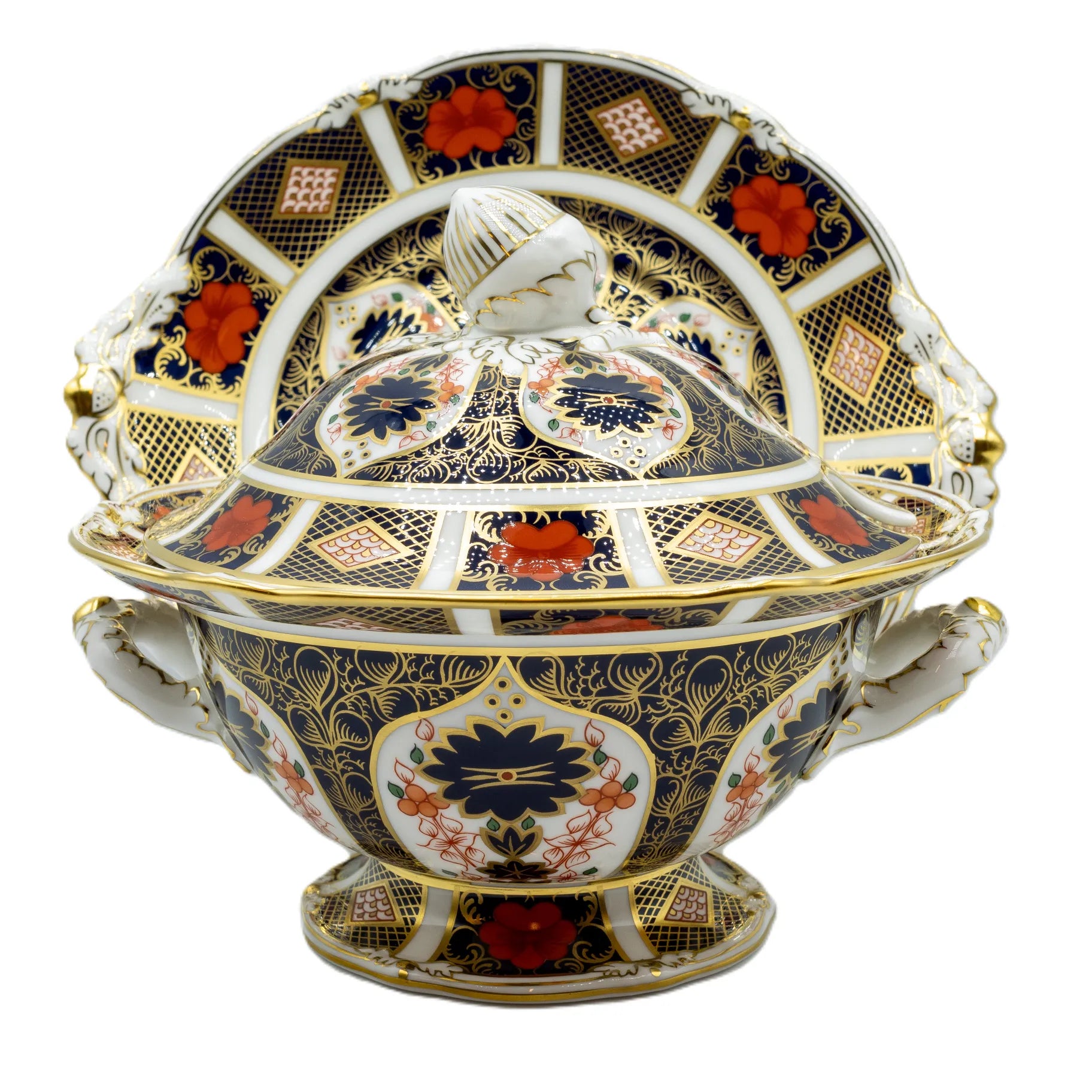 royal crown derby imari 1128 sauce tureen stand - Charterwells