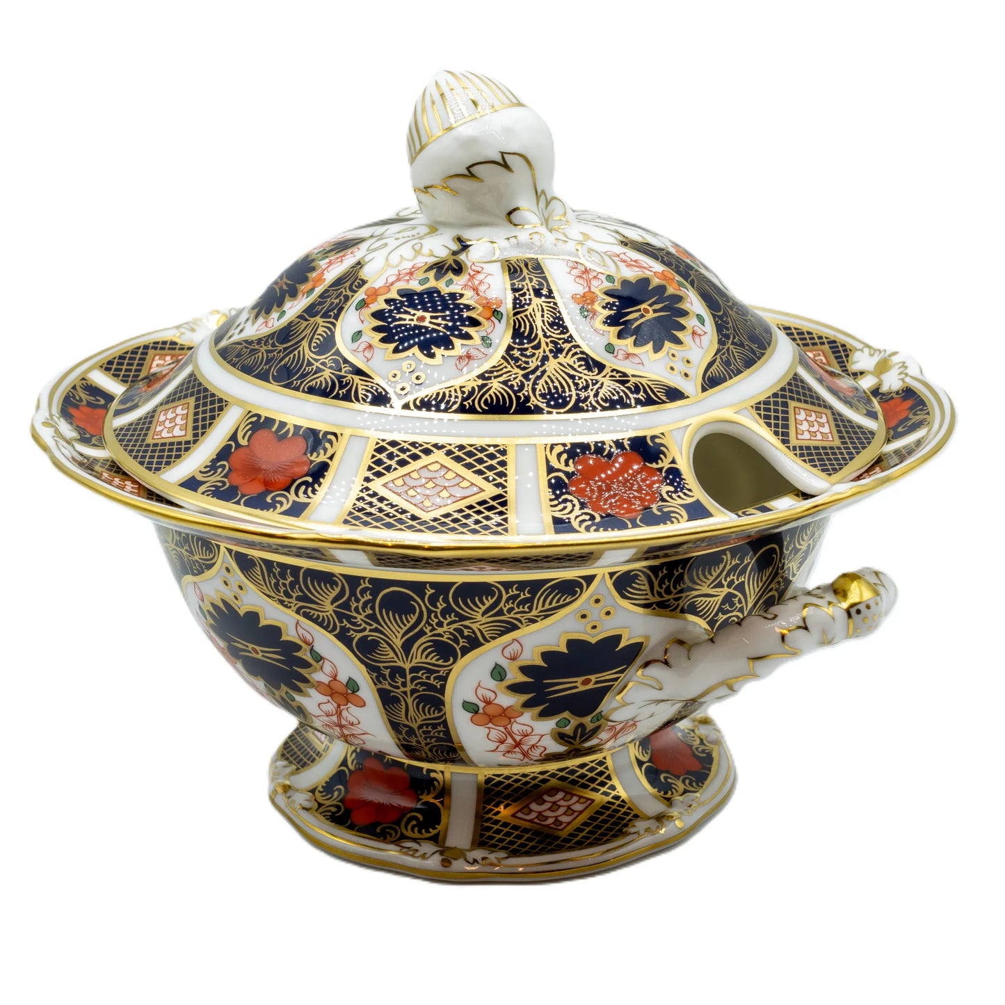 royal crown derby imari 1128 sauce tureen stand - Charterwells