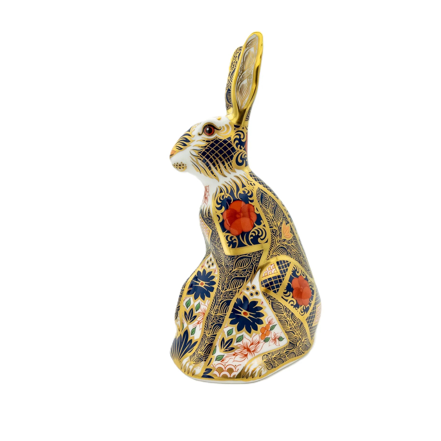 royal crown derby imari solid gold band hare paperweight - Charterwells