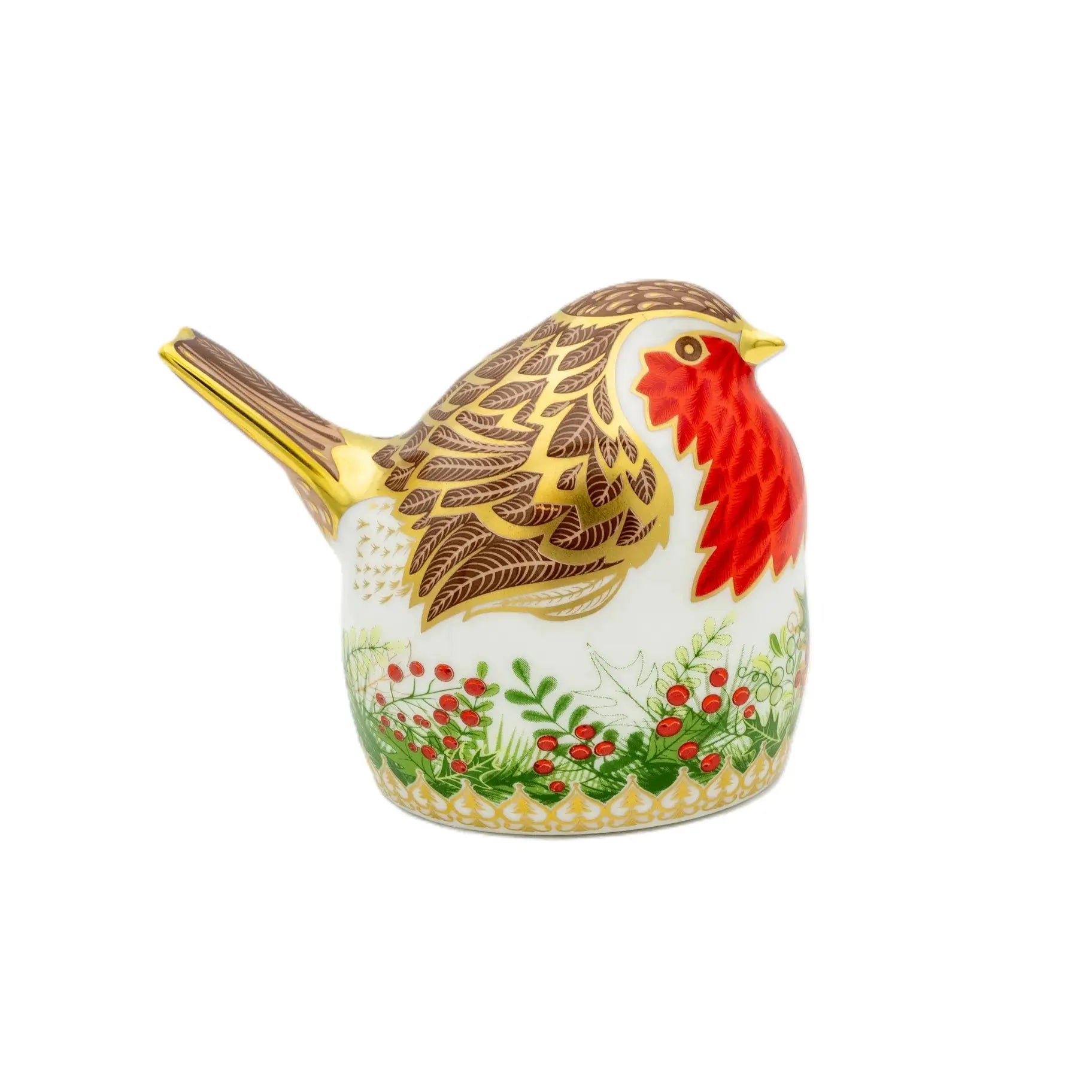 royal crown derby christmas wreath robin paperweight - Charterwells