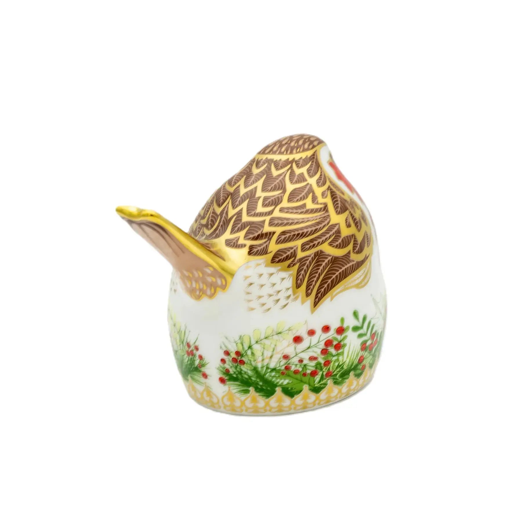 royal crown derby christmas wreath robin paperweight - Charterwells