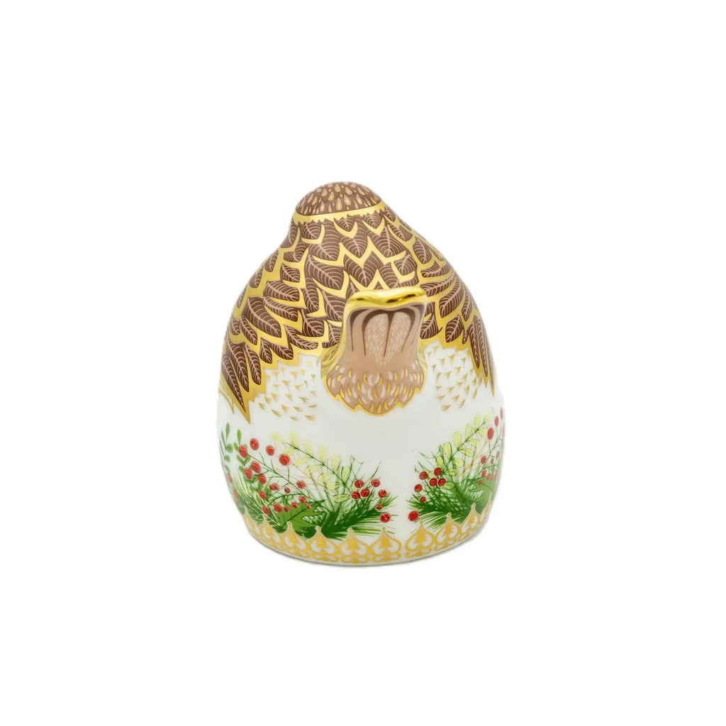 royal crown derby christmas wreath robin paperweight - Charterwells