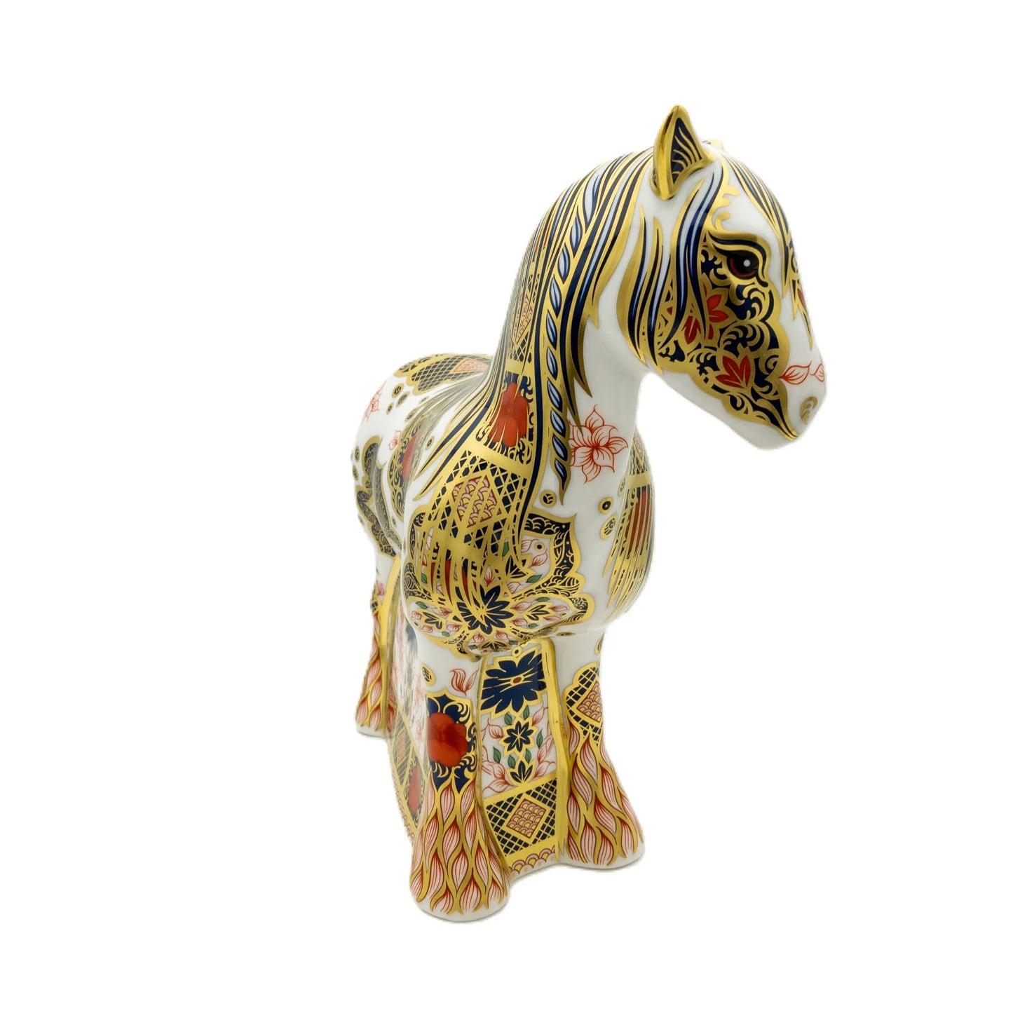 royal crown derby imari solid gold band cob horse paperweight - Charterwells