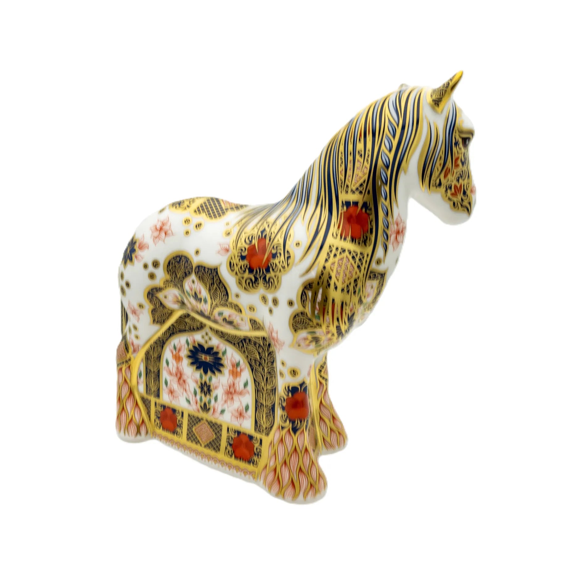 royal crown derby imari solid gold band cob horse paperweight - Charterwells