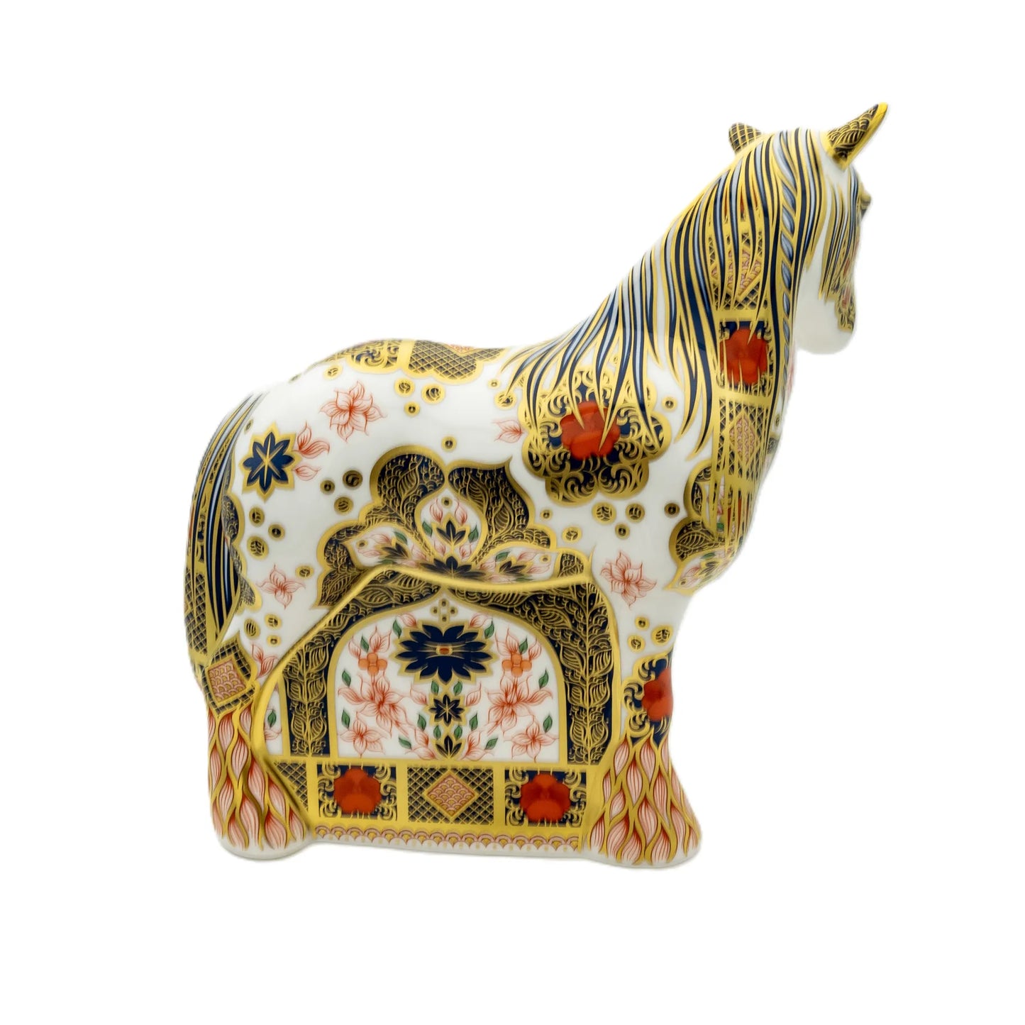 royal crown derby imari solid gold band cob horse paperweight - Charterwells