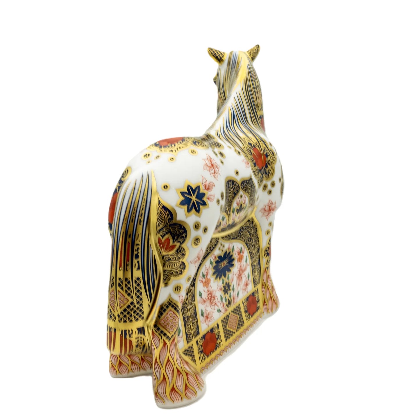 royal crown derby imari solid gold band cob horse paperweight - Charterwells