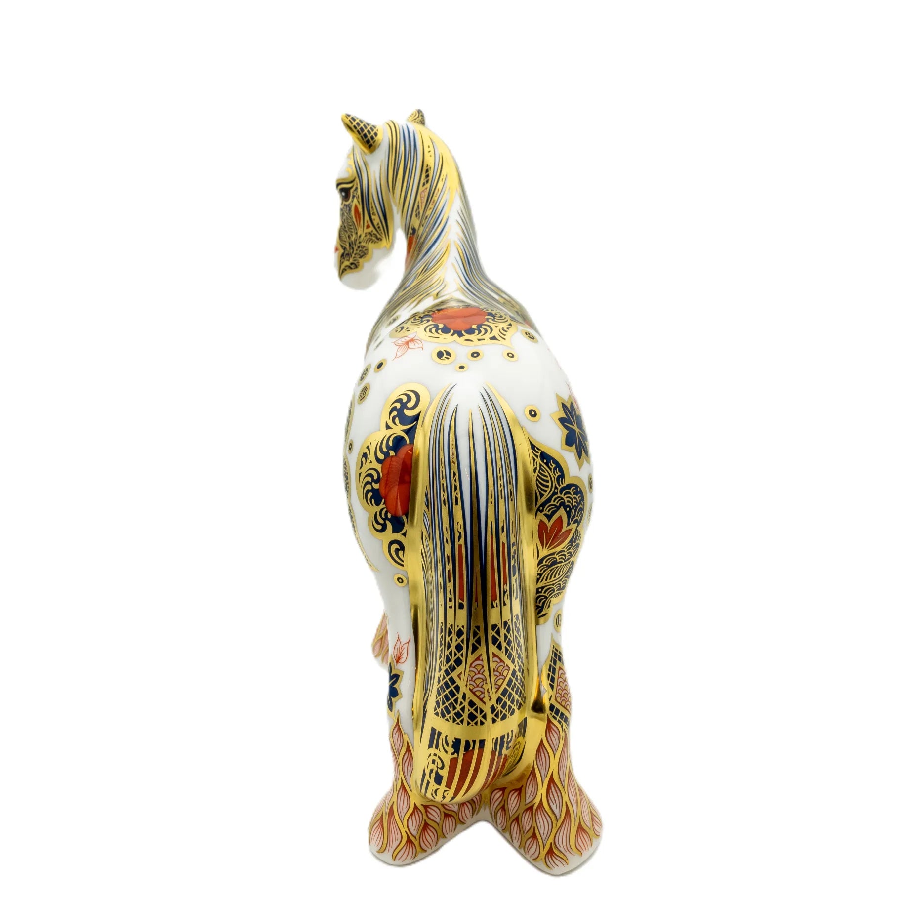 royal crown derby imari solid gold band cob horse paperweight - Charterwells