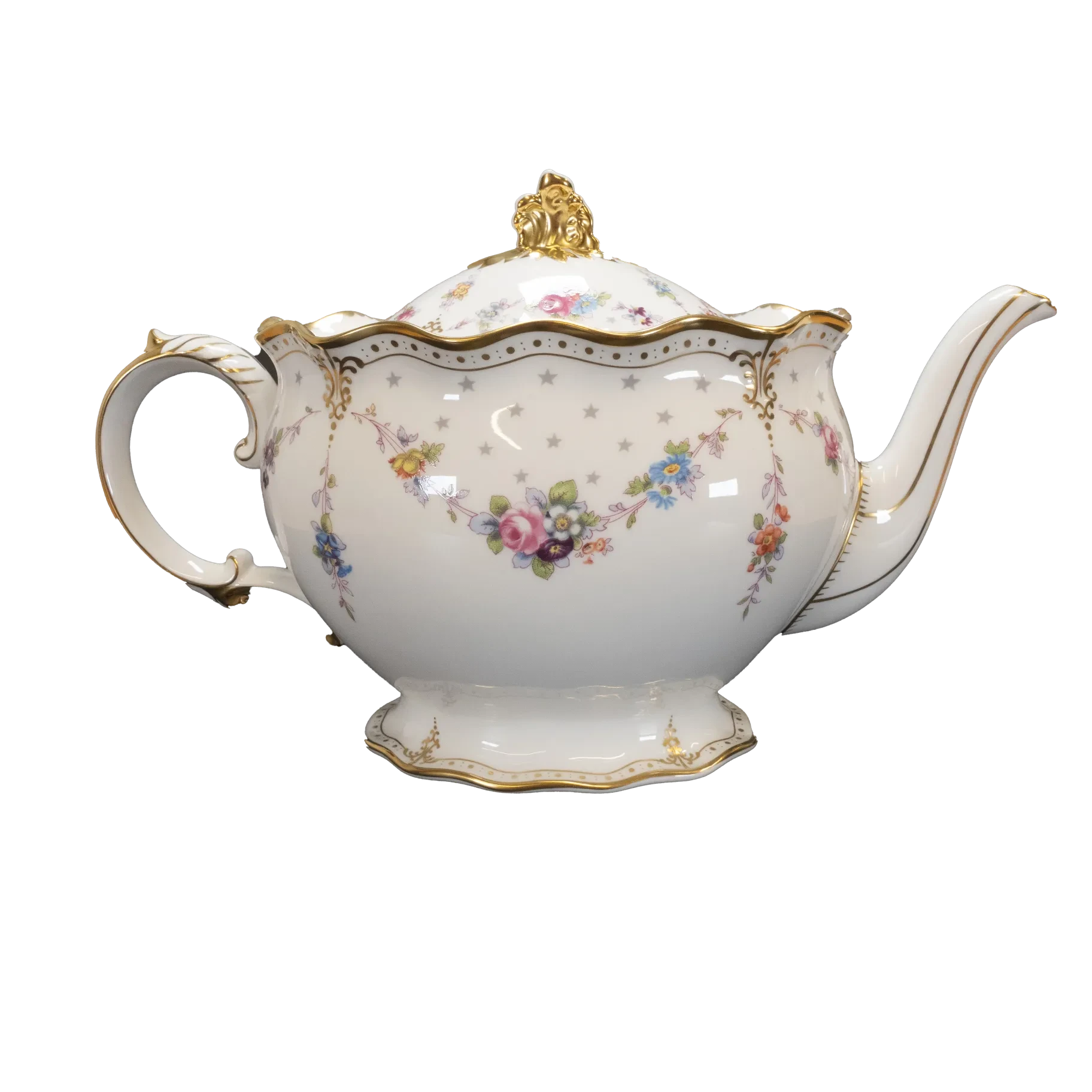 Crown Derby 花瓶  Antoinette Royal Crown Derby Antoinette Teapot - Charterwells