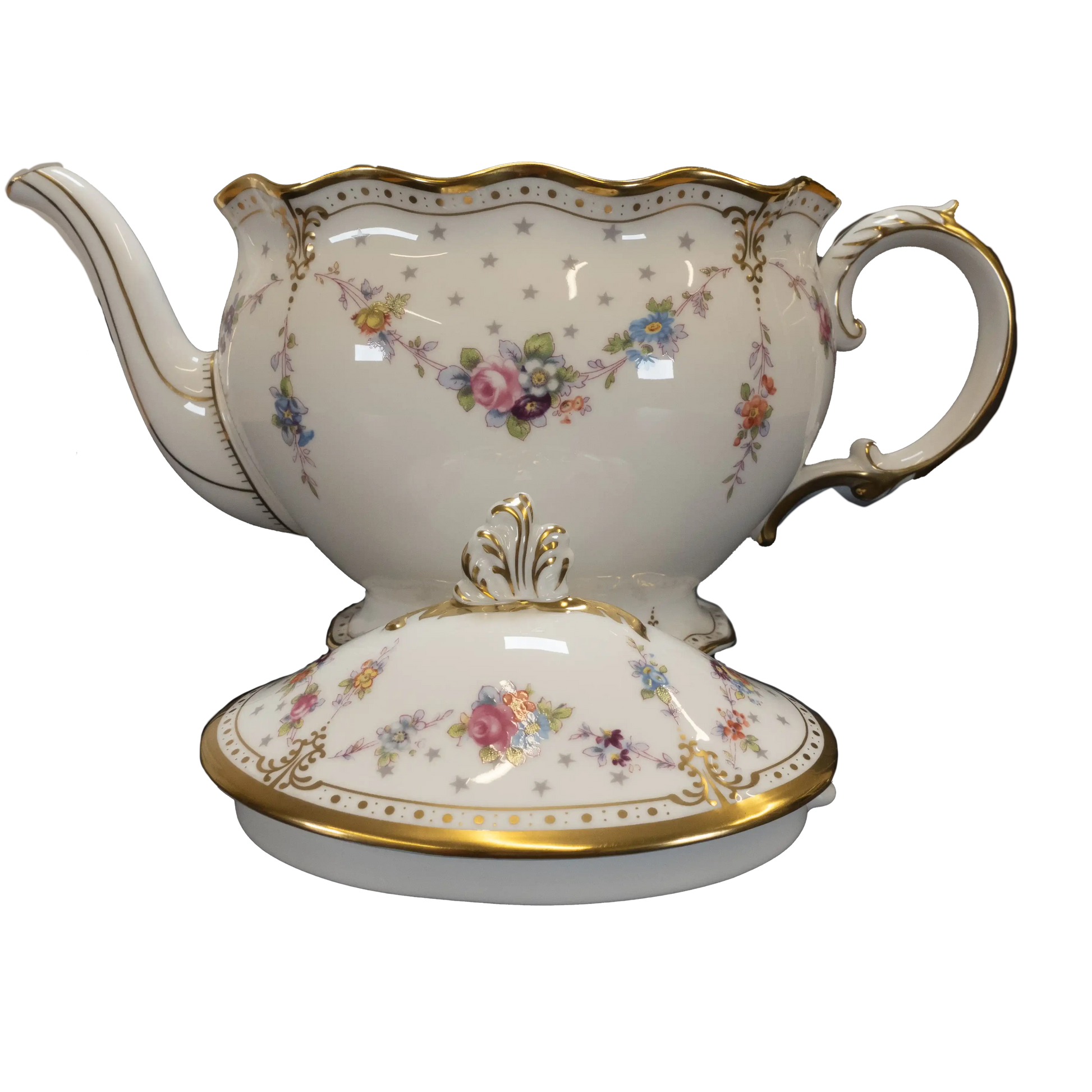 Royal Crown Derby Antoinette 3pc Tea Set Luxury Tableware