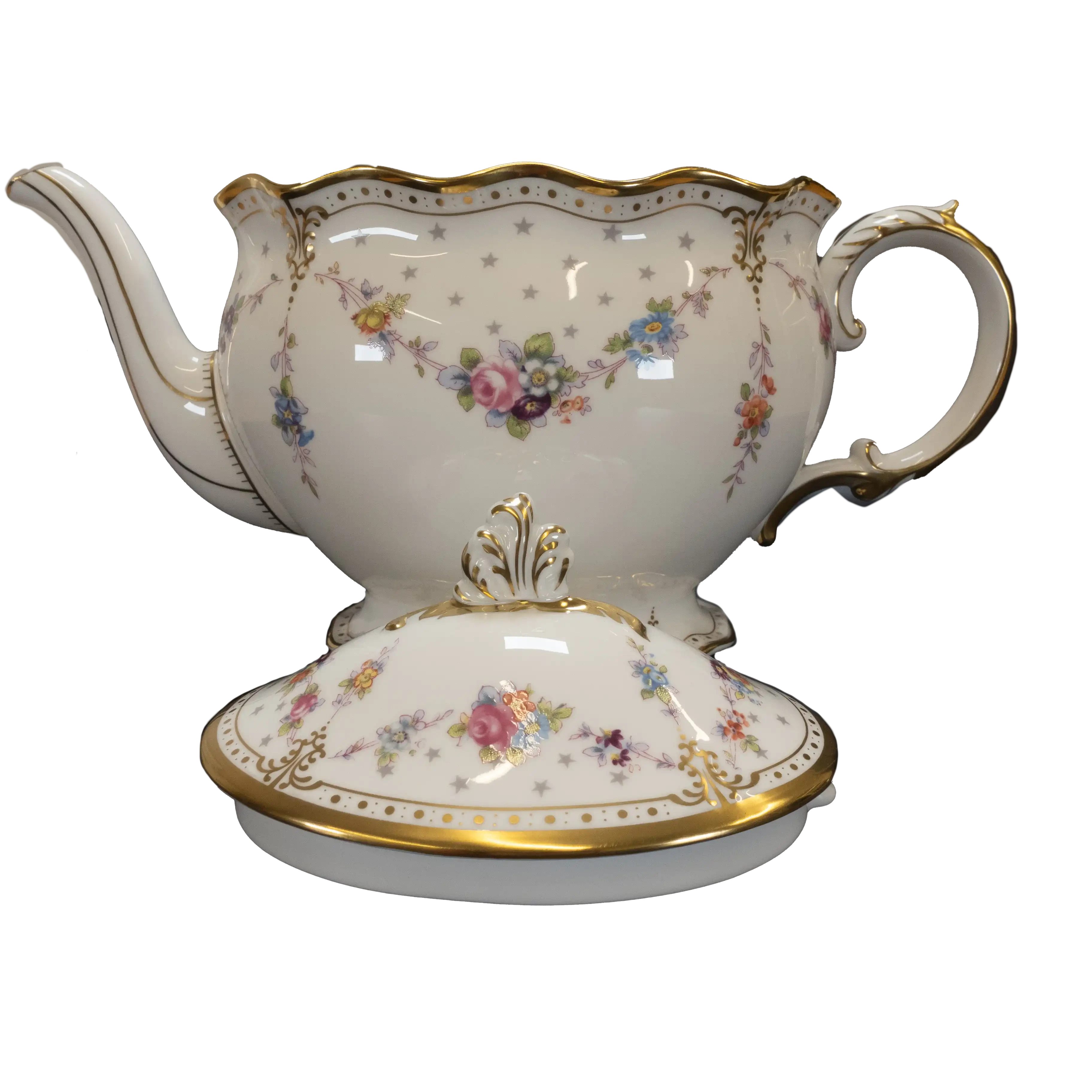 royal crown derby antoinette medium teapot - Charterwells