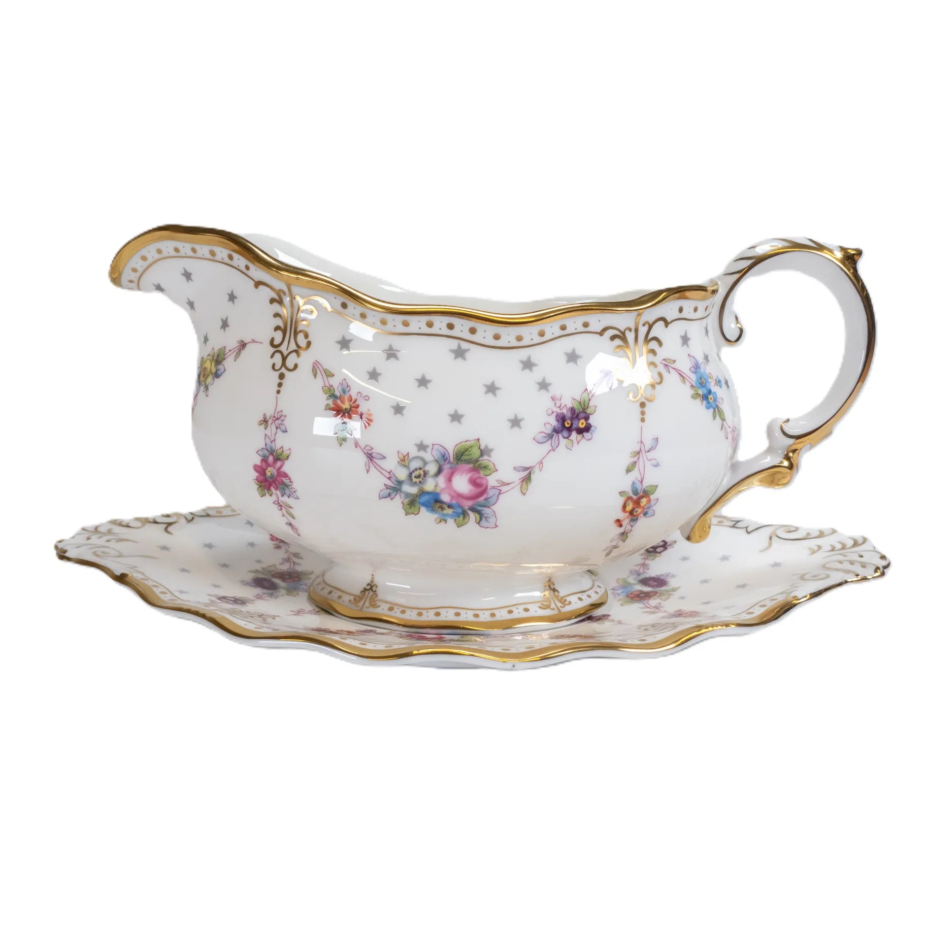 royal crown derby antoinette gravy boat stand - Charterwells