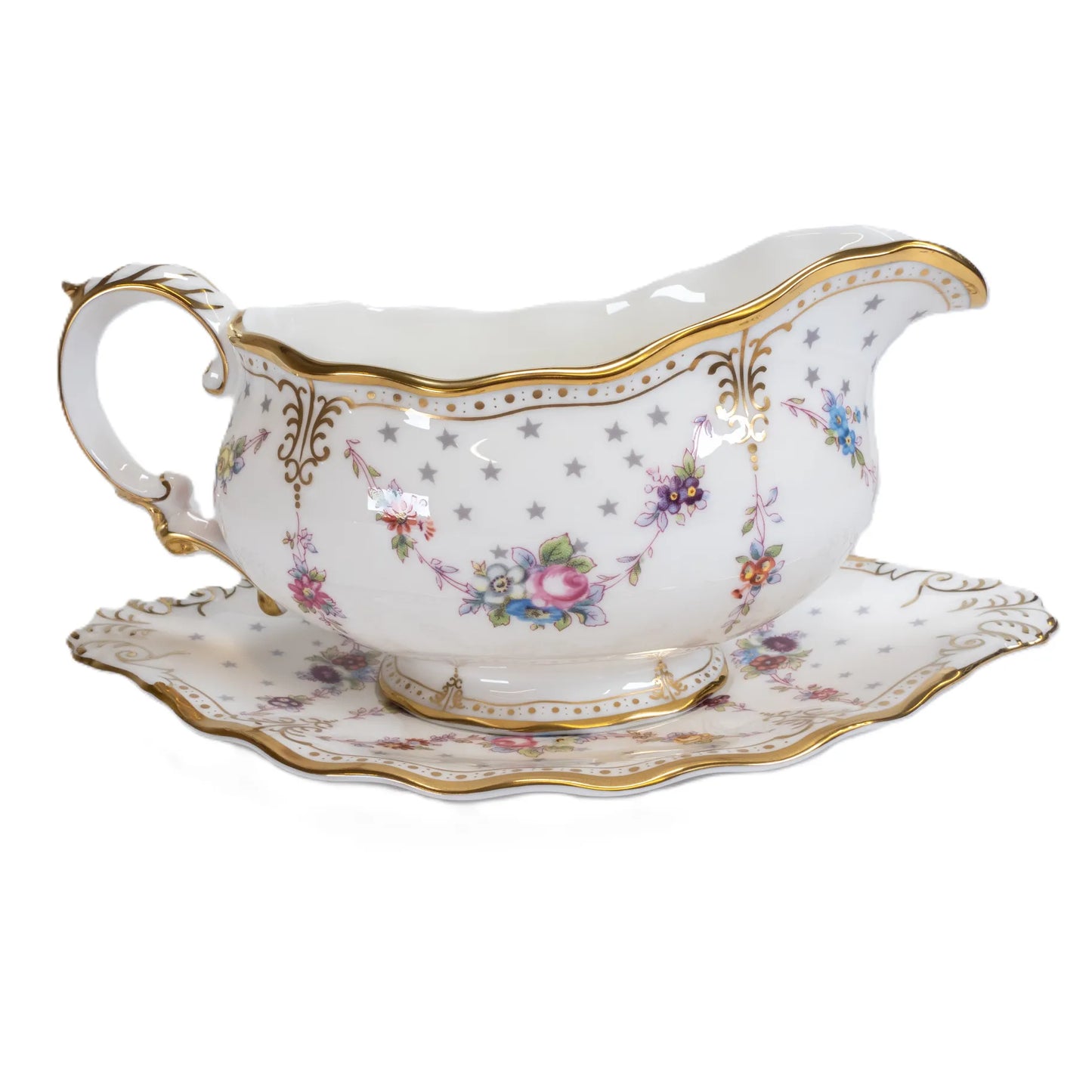 royal crown derby antoinette gravy boat stand - Charterwells