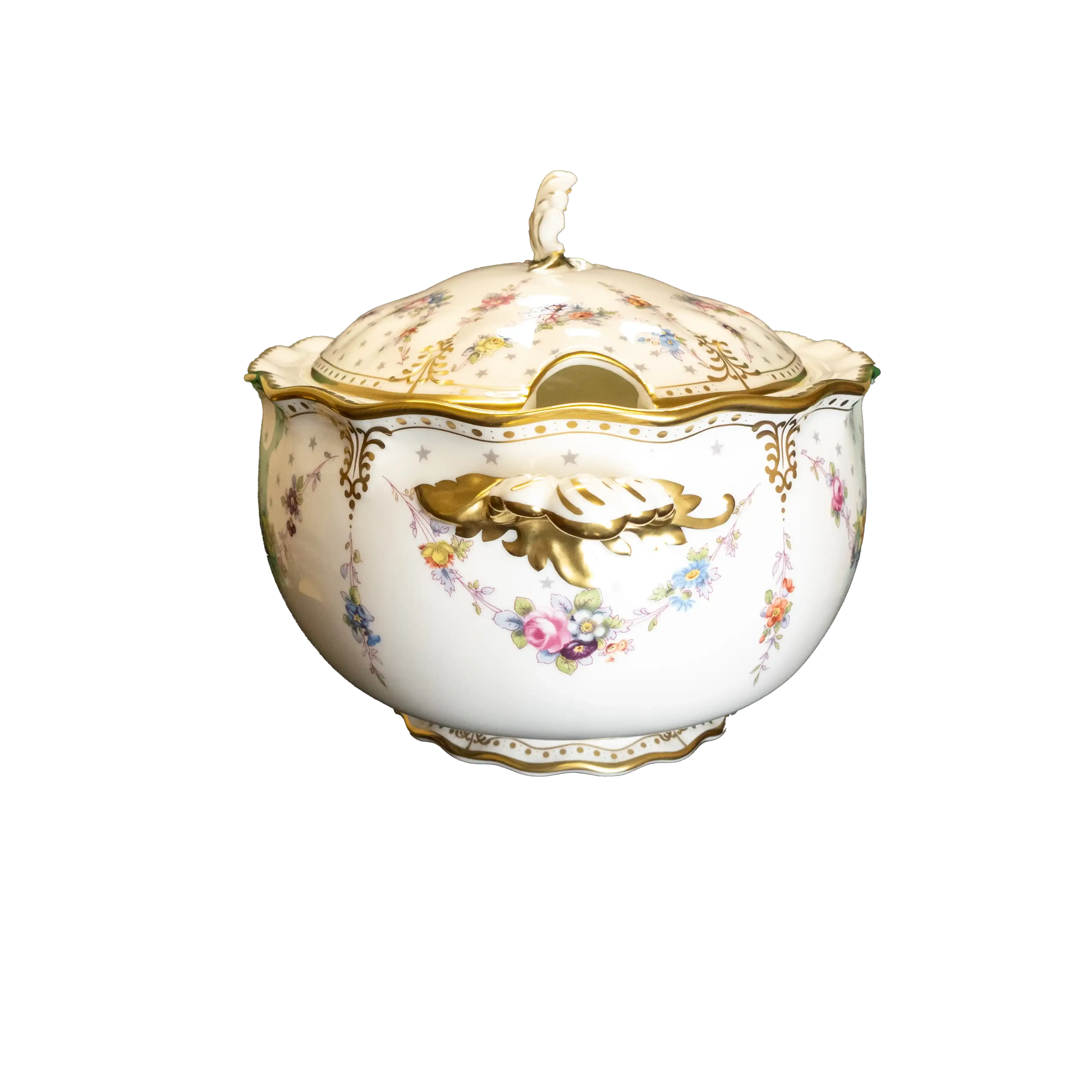 Royal Crown Derby Soup Tureen Antoynette Dish Covered with Lid - Charterwells