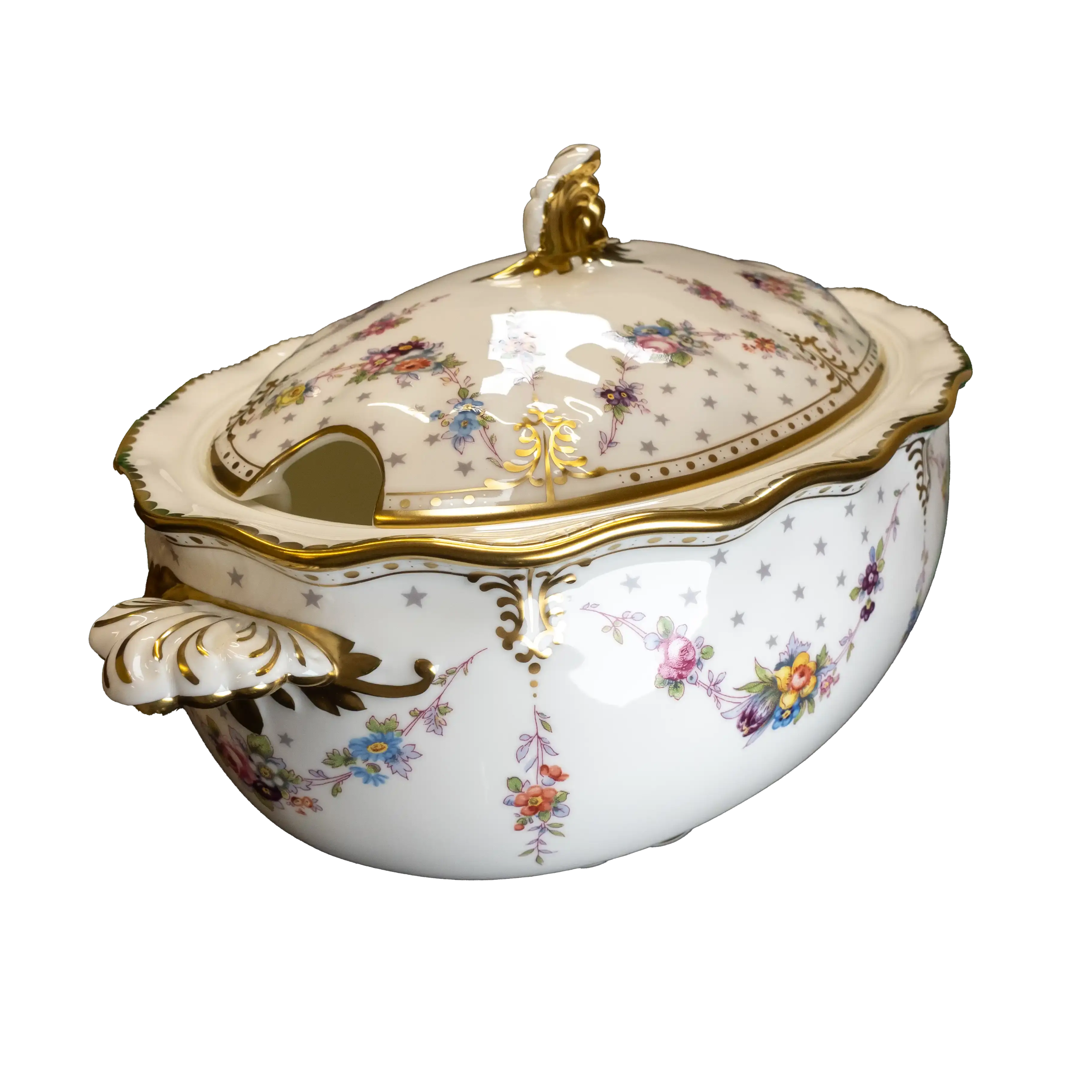 Royal Crown Derby Soup Tureen Antoynette Dish Covered with Lid - Charterwells