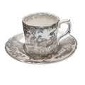 Royal Crown Derby Palladium Aves Coffee Cup & Saucer Bone China Charterwells