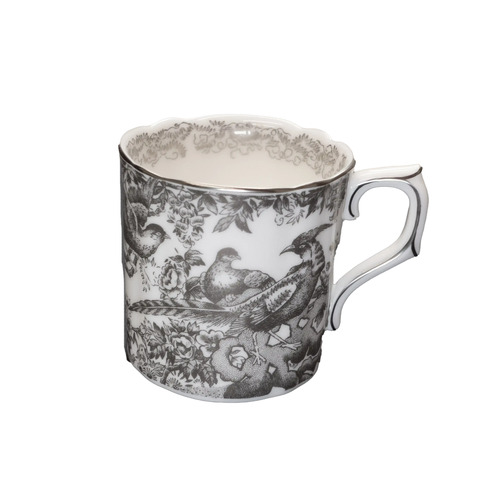 Royal Crown Derby Palladium Aves Coffee Cup & Saucer Bone China Charterwells