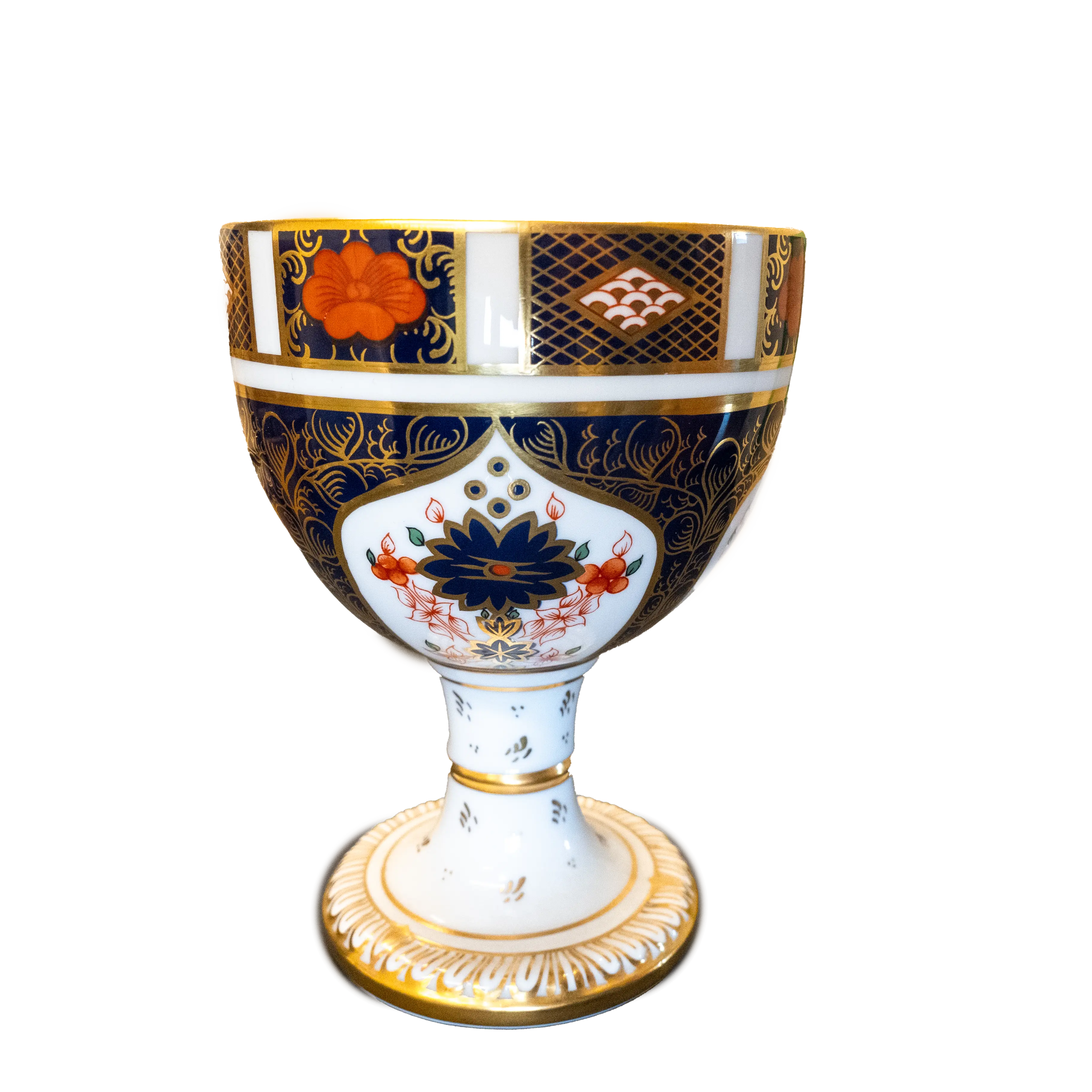 Royal Crown Derby Imari 1128 Porcelain Chalice Goblet Charterwells