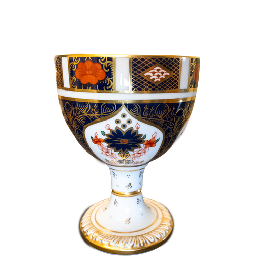 Royal Crown Derby Imari 1128 Porcelain Chalice Goblet Charterwells