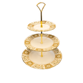 Royal Crown Derby Green Panel 3 Tier Cake Stand Charterwells