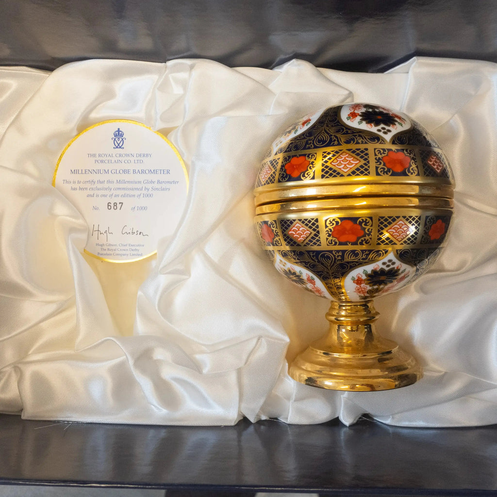 Royal Crown Derby Quality Old Imari SGB Millennium Globe Barometer - Charterwells