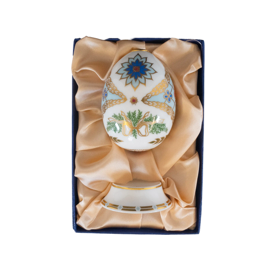 Royal Crown Derby 1st Quality World Egg & Stand - Russia - Charterwells