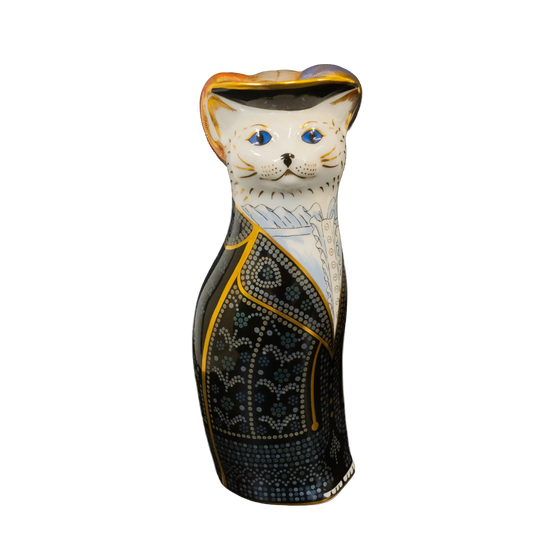 Royal Crown Derby 1st Quality Royal Cats : Pearly King & Queen Mile End Cat Paperweights Charterwells