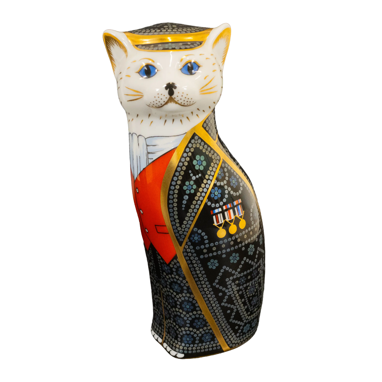 Royal Crown Derby 1st Quality Royal Cats : Pearly King & Queen Mile End Cat Paperweights Charterwells