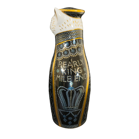 Royal Crown Derby 1st Quality Royal Cats : Pearly King & Queen Mile End Cat Paperweights Charterwells