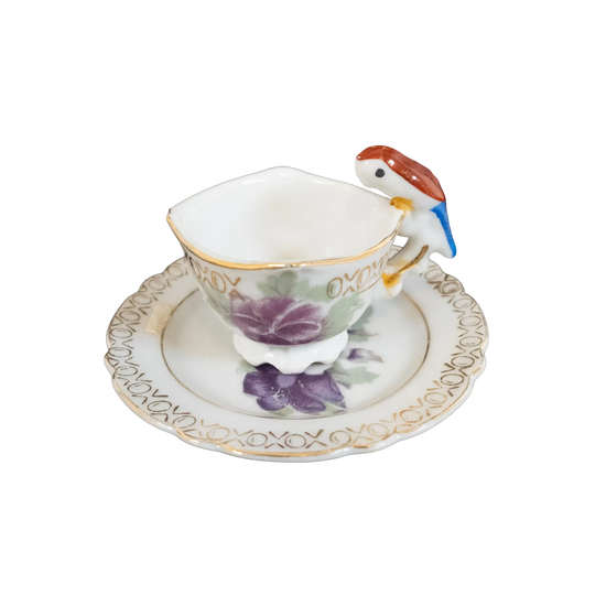Foreign Supor Parrot Miniature Tea Cup and Saucer Charterwells-Ex-Display