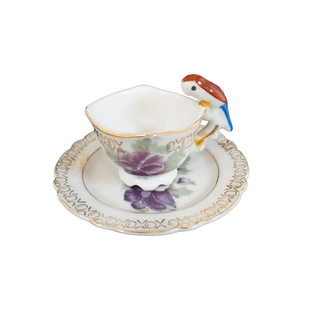 Foreign Supor Parrot Miniature Tea Cup and Saucer Charterwells-Ex-Display