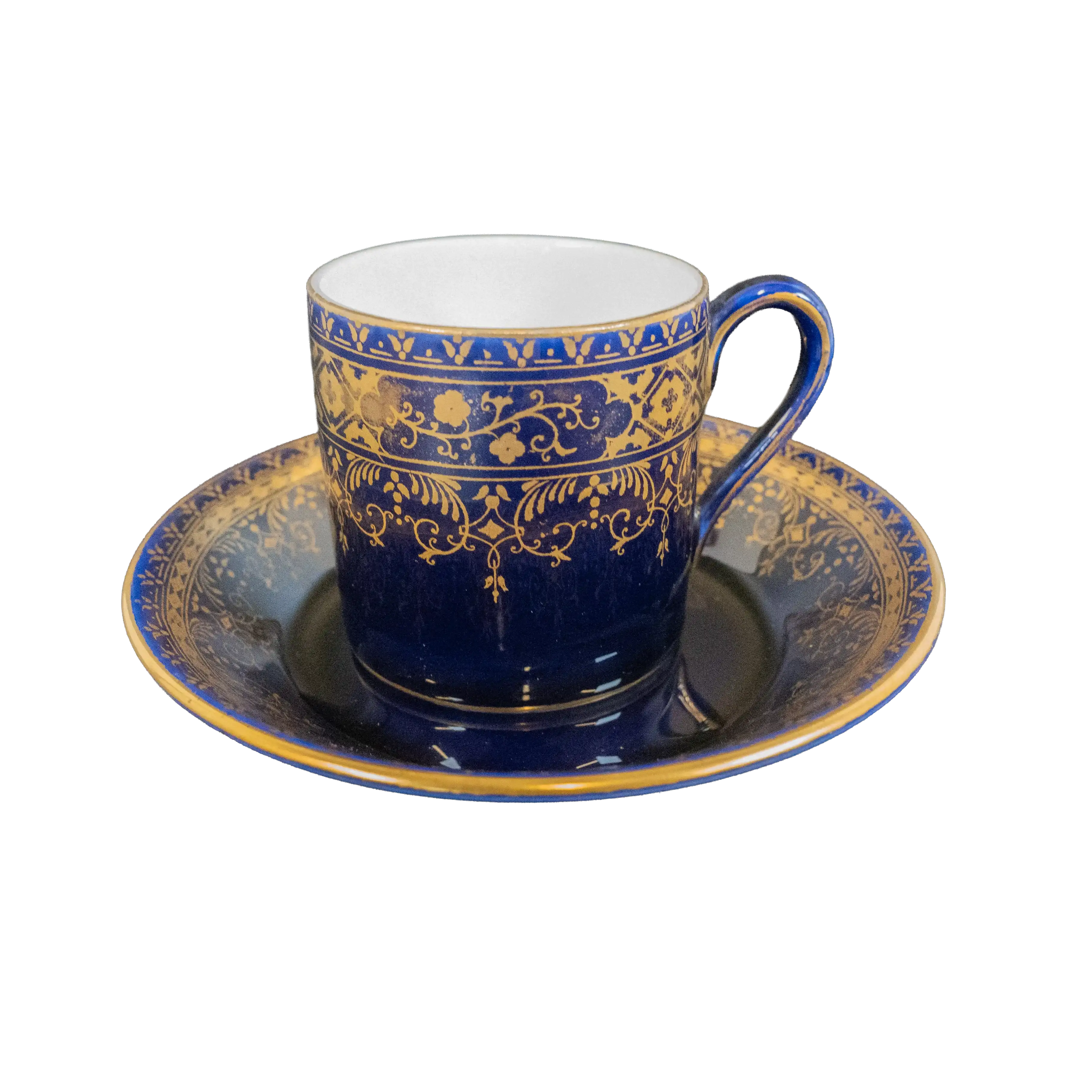 Indigo Gold Plated Espresso Cup and Saucer - Charterwells