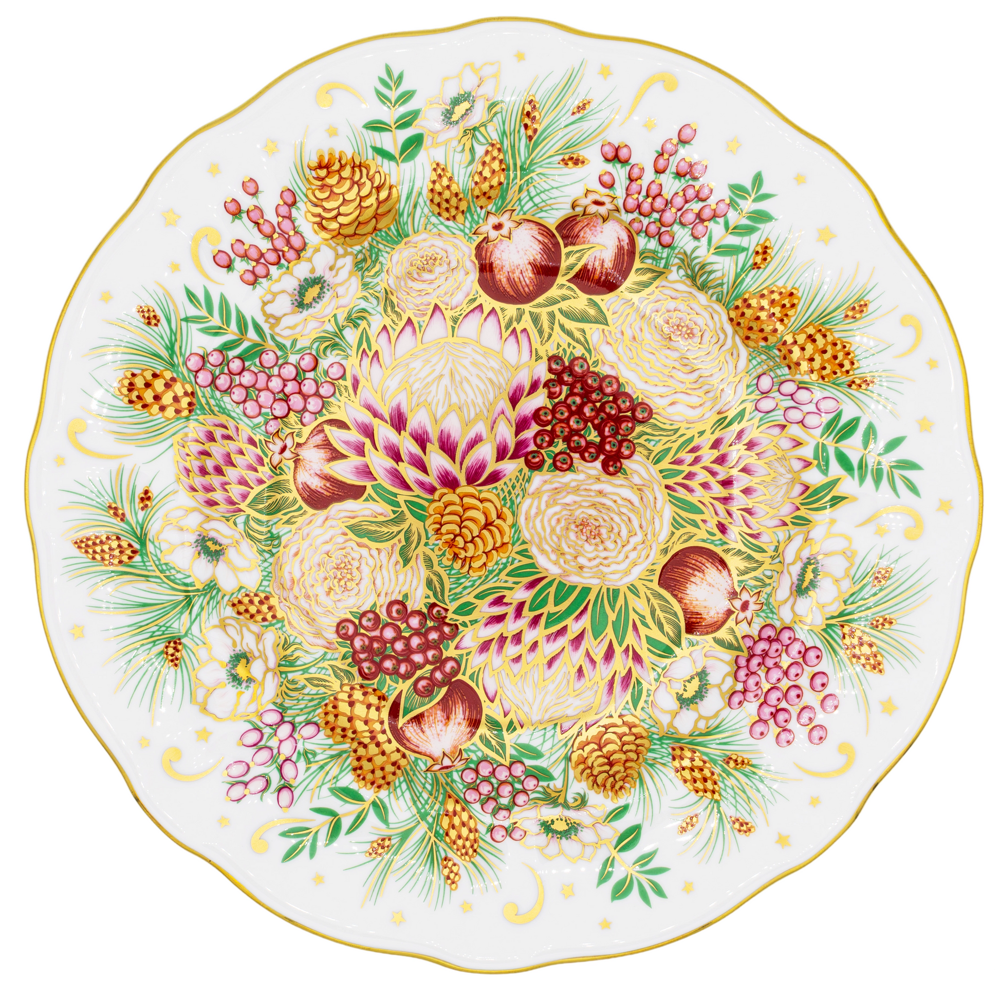 Royal Crown Derby Holiday 7" Bouquet Plate Bone China Royal Crown Derby