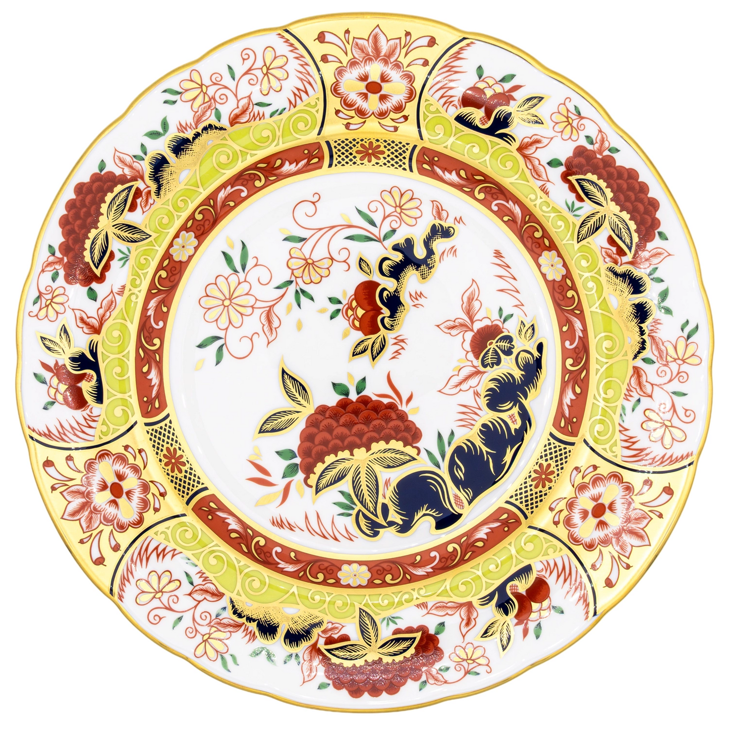 Royal Crown Derby 8" Golden Peony Plate Royal Crown Derby