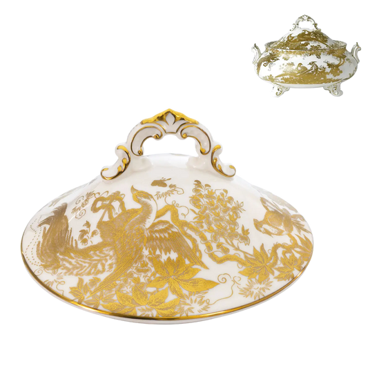 Royal Crown Derby Gold Aves Covered Vegetable Dish Cover Replacement