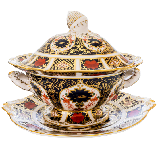 Royal Crown Derby Imari 1128 Sauce Tureen & Stand