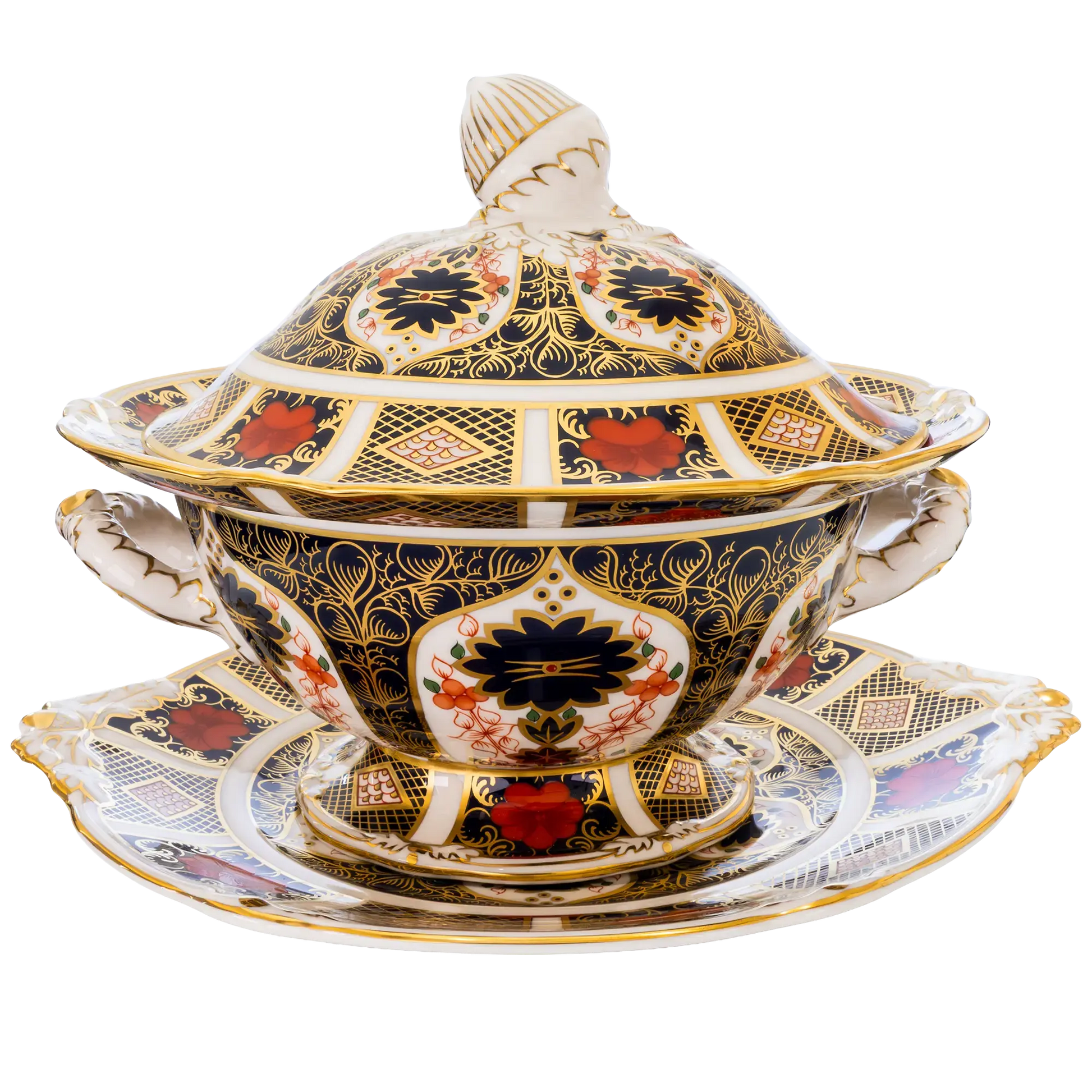 Royal Crown Derby Imari 1128 Sauce Tureen & Stand