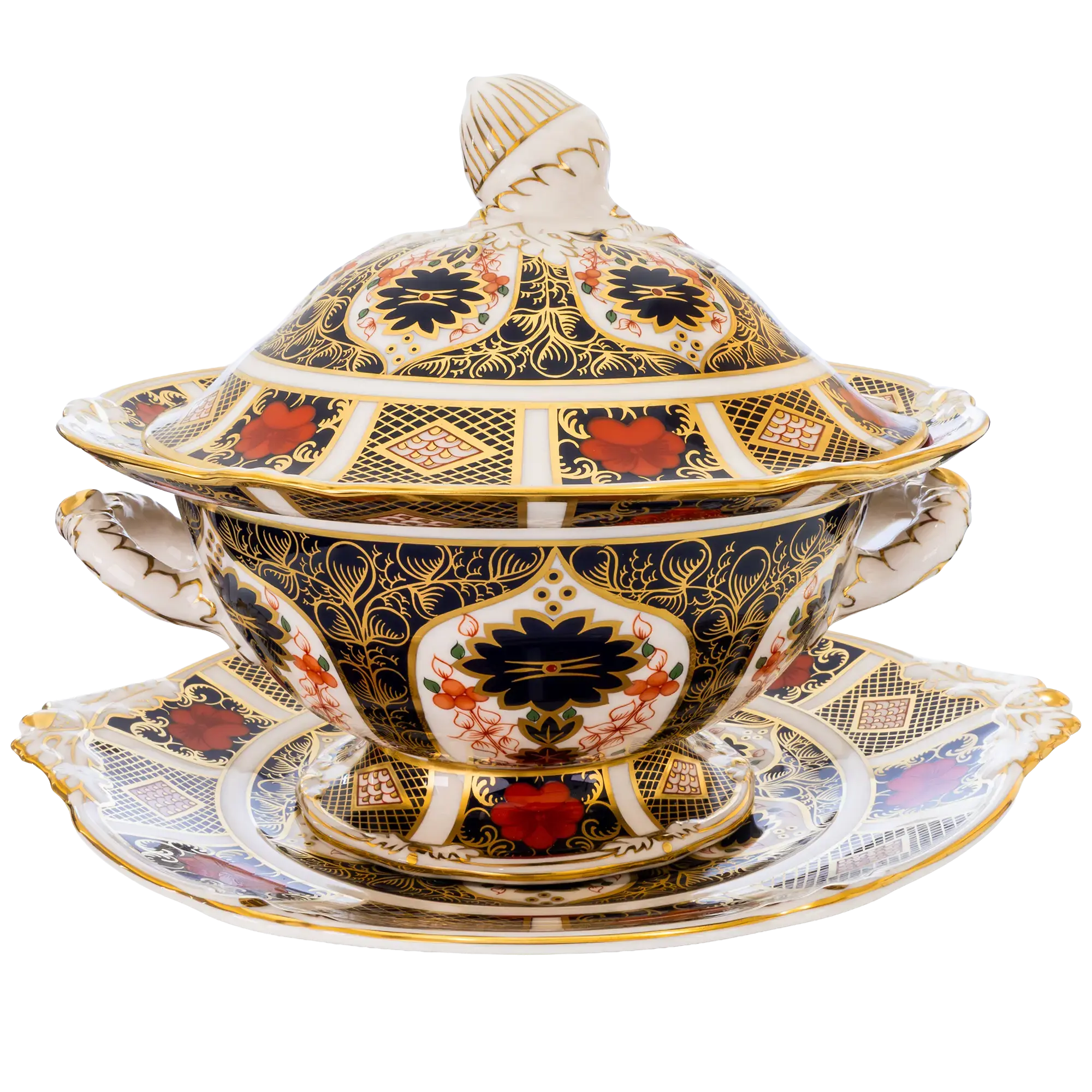 Royal Crown Derby Imari 1128 Sauce Tureen & Stand