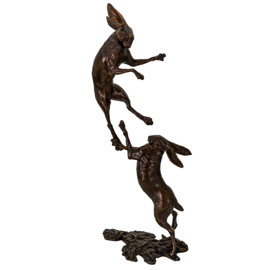 Richard Cooper Bronze Hares Collection Medium Hares Boxing