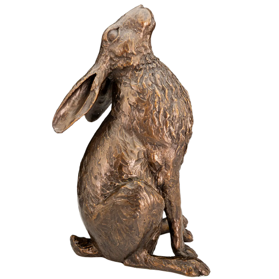 Richard Cooper Bronze Hares Collection Large Hare Moon Gazing Figurine