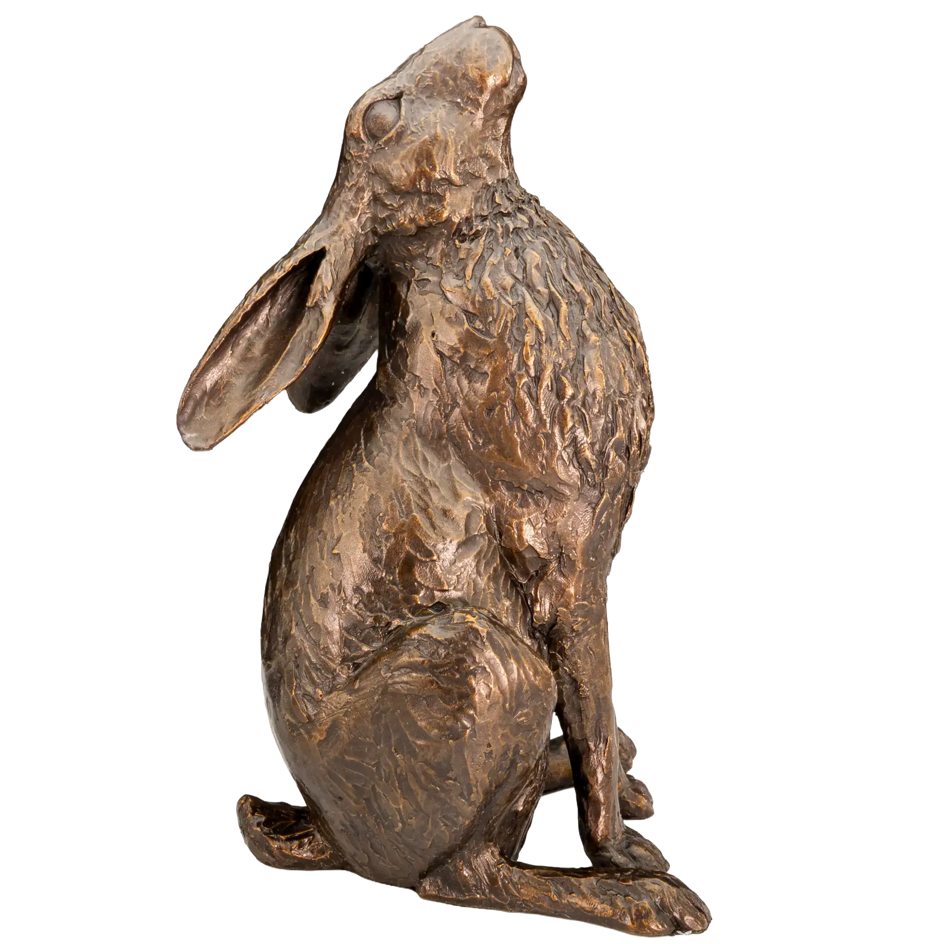 Richard Cooper Bronze Hares Collection Large Hare Moon Gazing Figurine