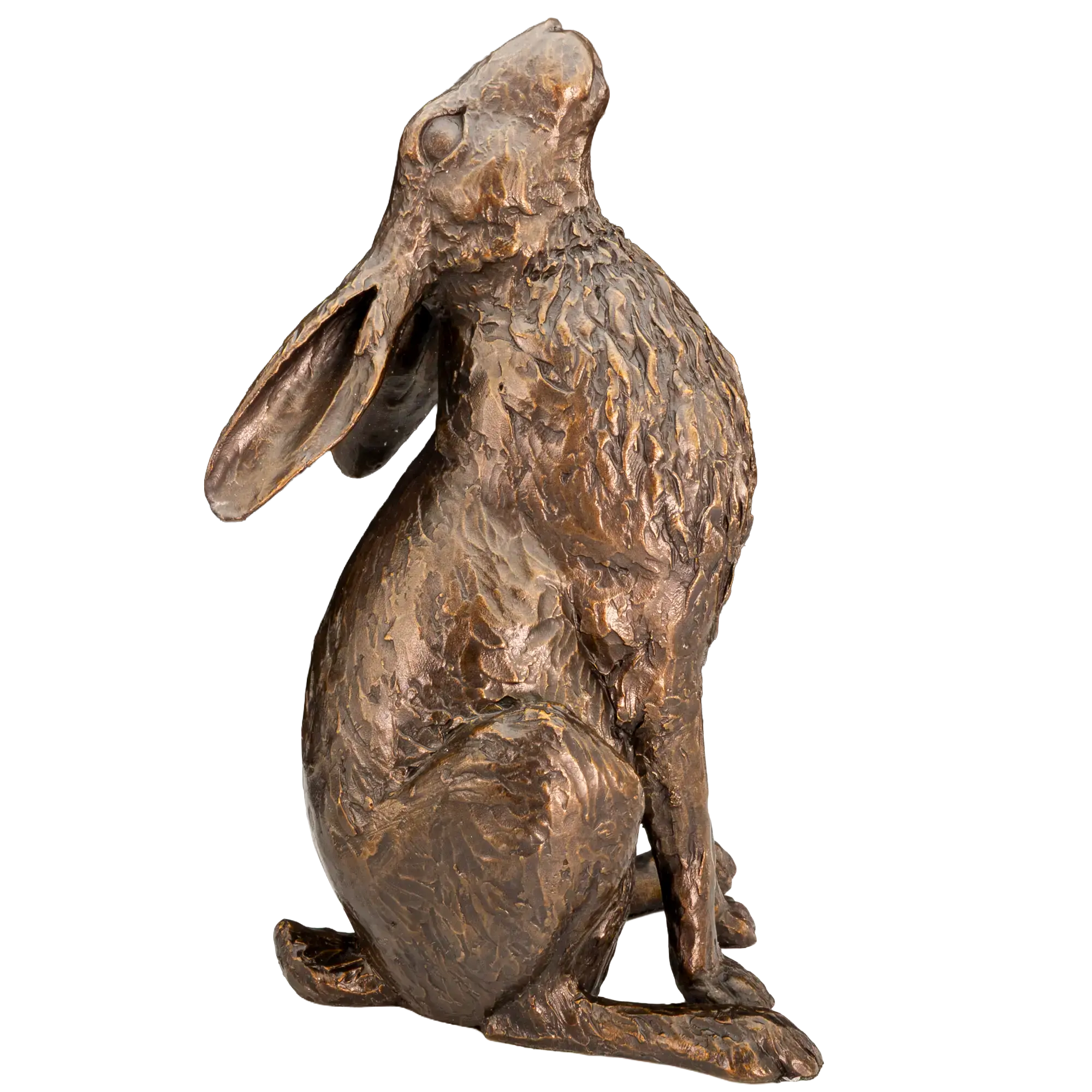 Richard Cooper Bronze Hares Collection Large Hare Moon Gazing Figurine