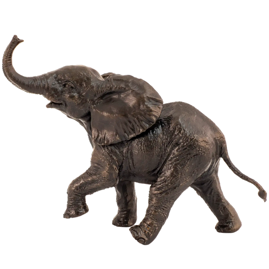 Richard Cooper Bronze Baby Elephant Running Figurine