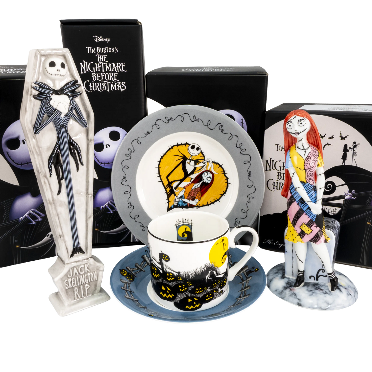 Nightmare Before Christmas Jack & Sally Halloween Bundle Fine Bone China